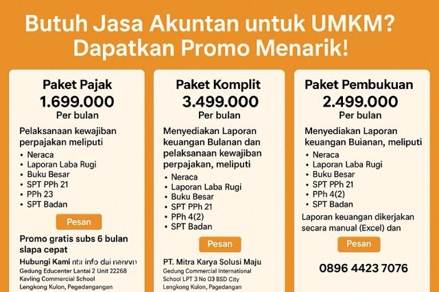 Jasa Pembukuan dan Pajak UMKM Termurah - Gratis 6 Bulan